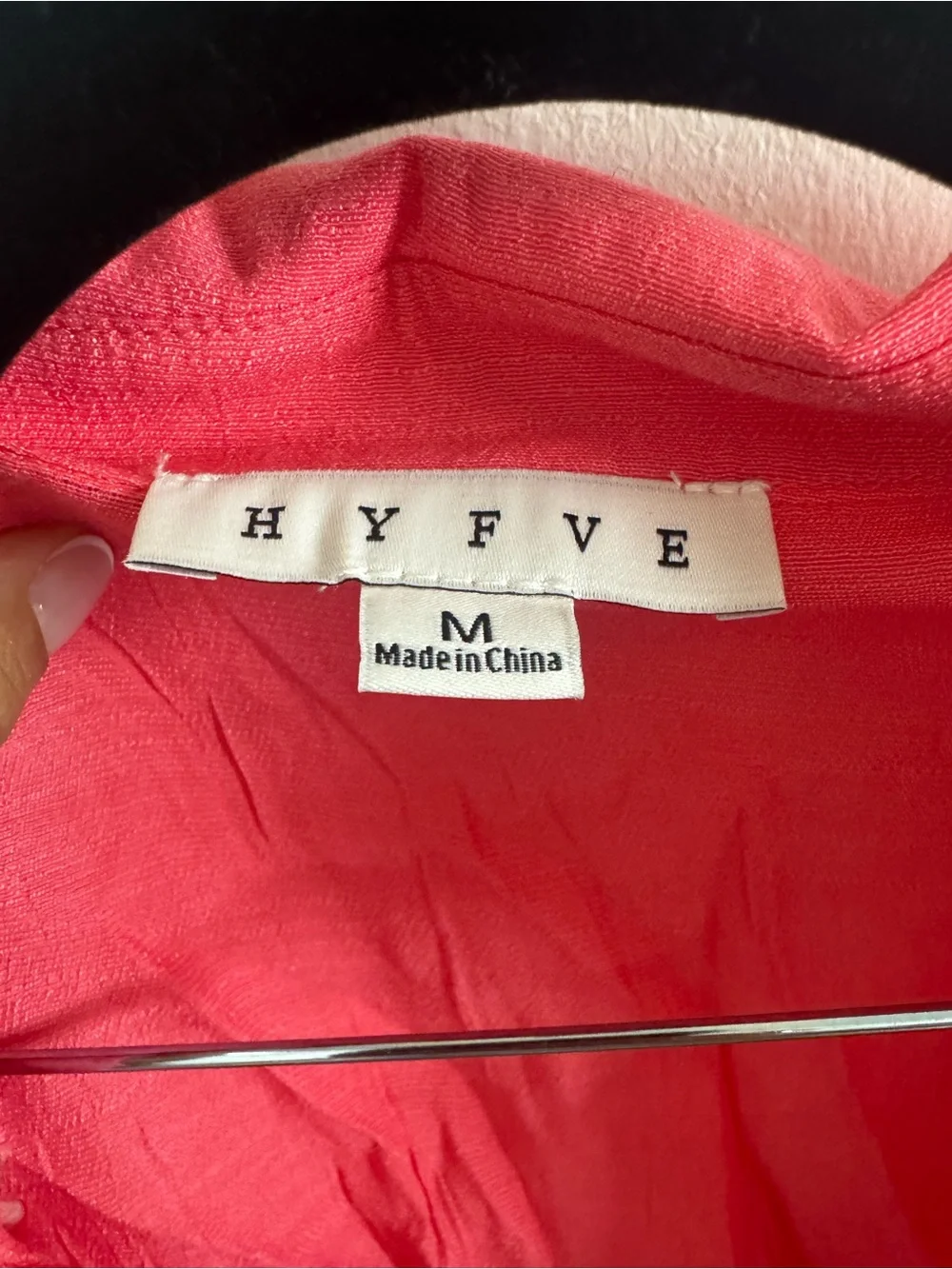 HYFVE Coral Two Piece Linen Blend Look Set Crop Top Wide Leg Pants Medium NWOT